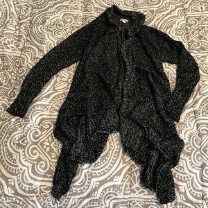 Merona heathered black/dk navy wrap front sweater